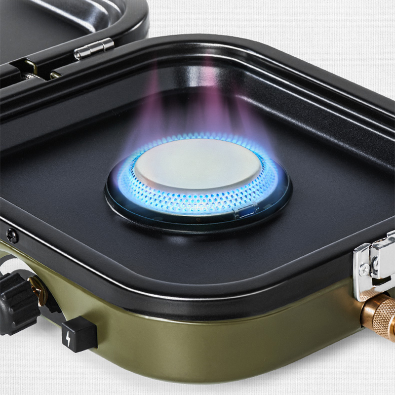 Camping Double Cooking Stove - موقد غاز مزدوج قابل للطي بقوة