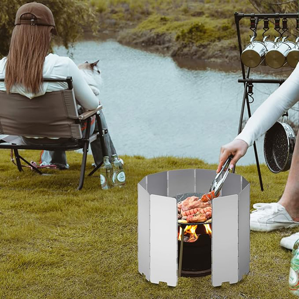 Camping Cooking Windscreen - واقي رياح قابل للطي للمواقد بـ