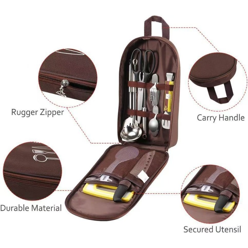 حقيبة تنظيم أدوات الطهي للتخيي - مراجعة Camping Cooking Equipment Bag وسعره