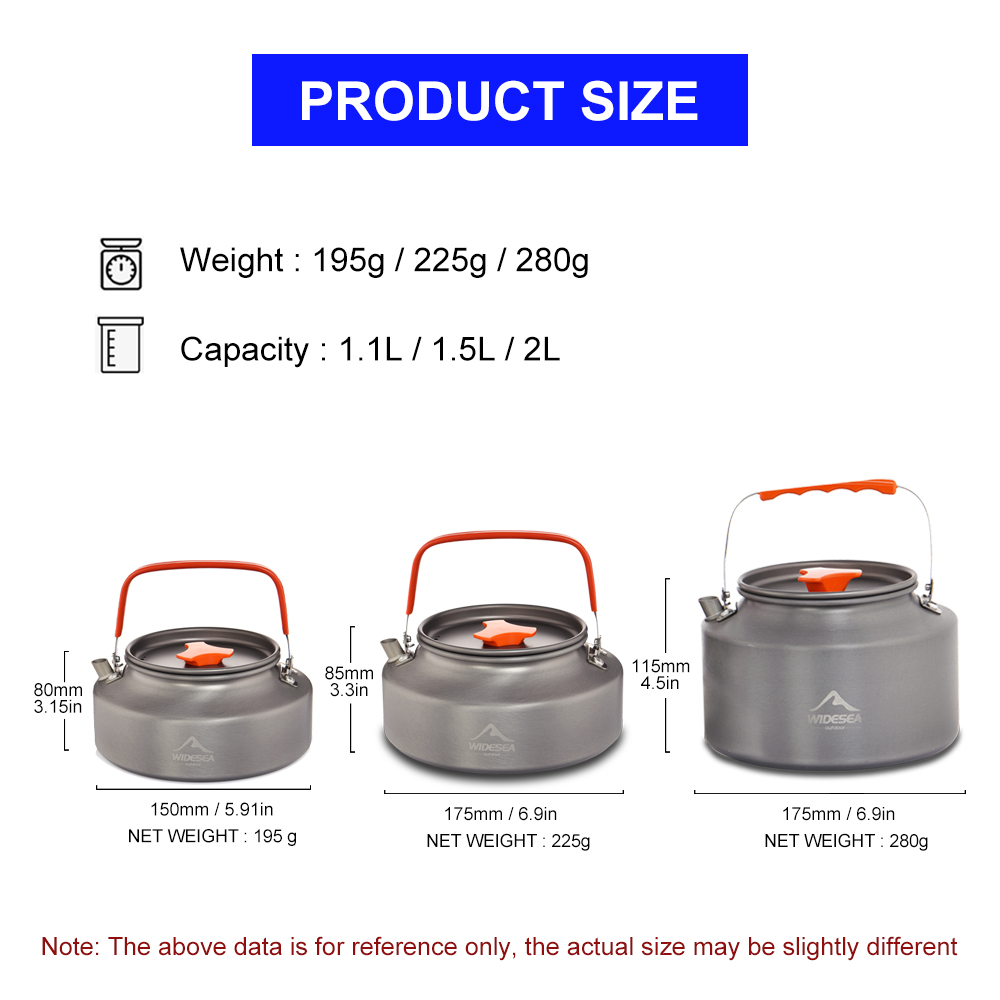Widesea 1.1L 2L1.5L التخييم غل - مراجعة Camping Cooking Full Set وسعره