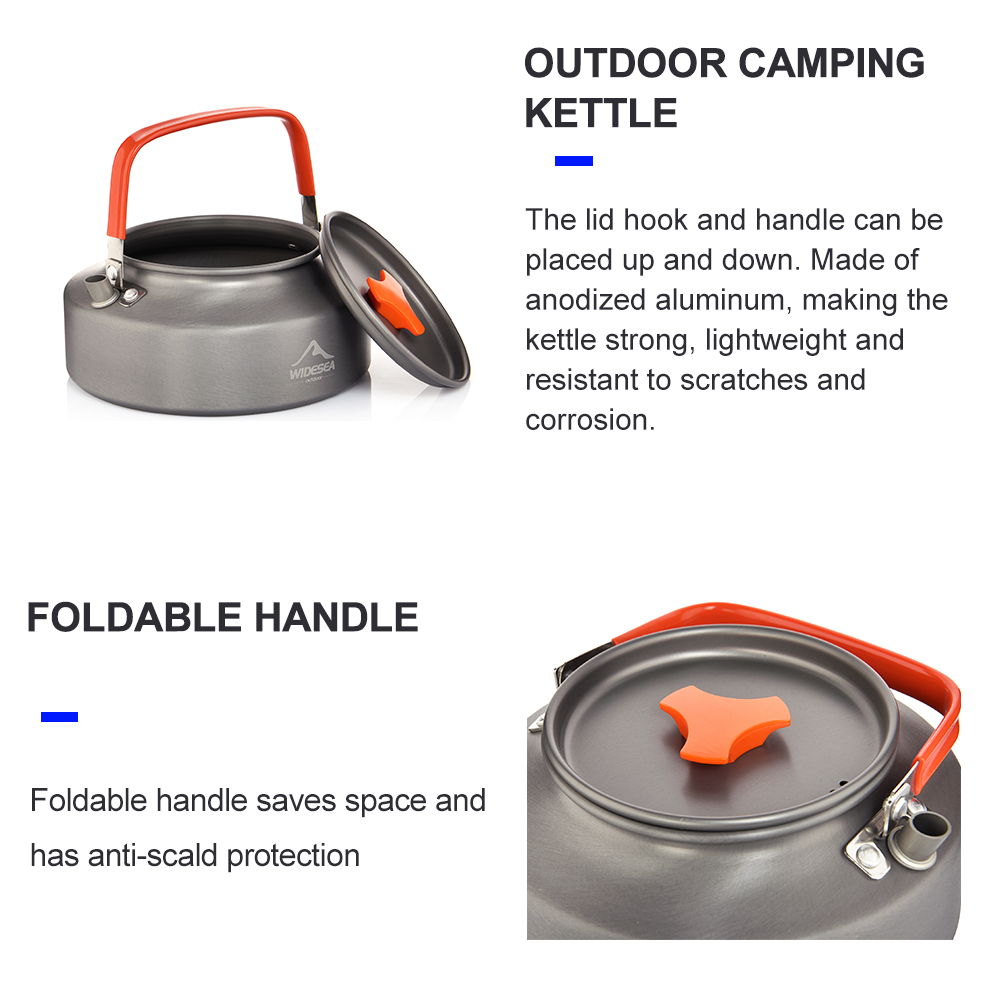 Widesea 1.1L 2L1.5L التخييم غل - مراجعة Camping Cooking Full Set وسعره