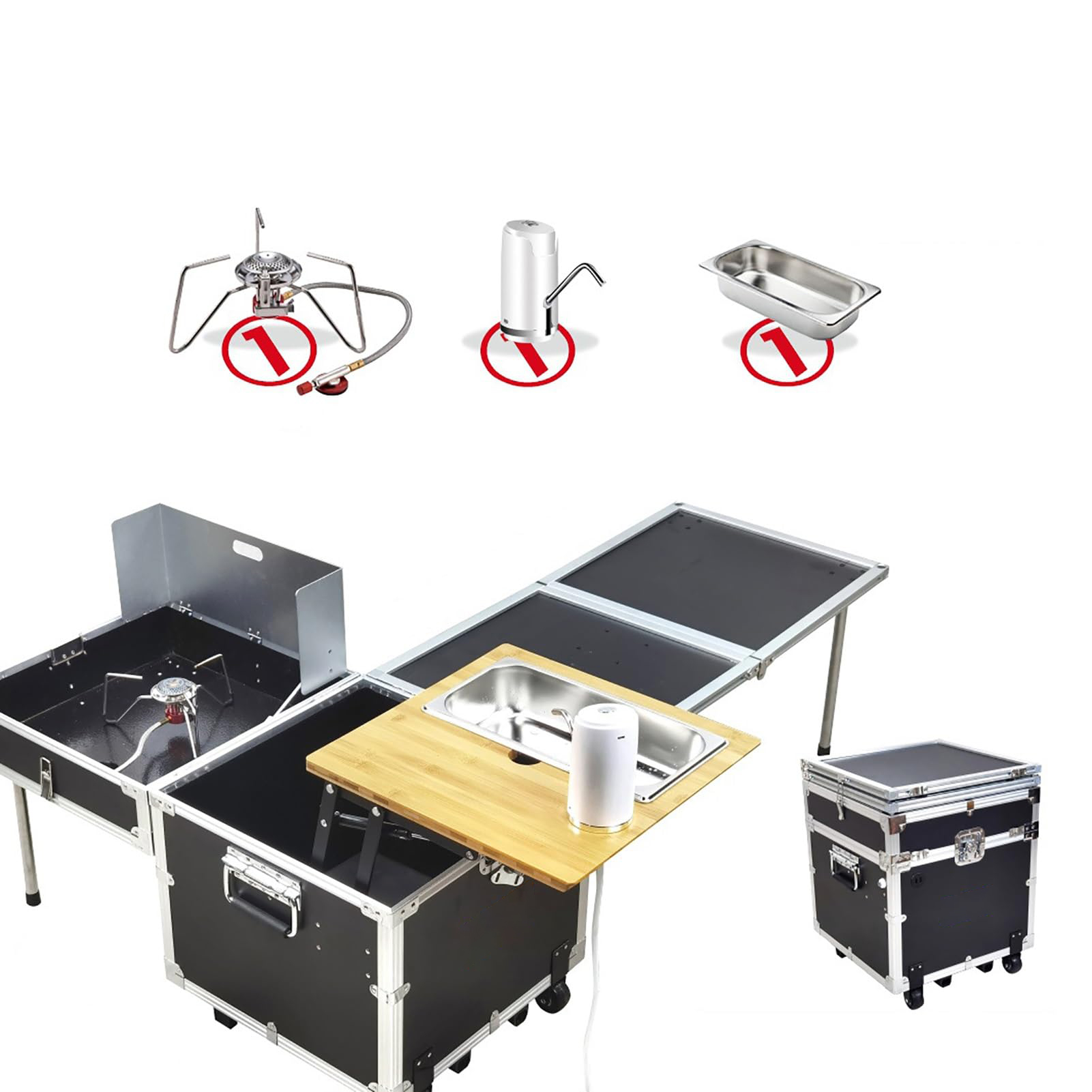 مجموعة طهي للتخييم الخارجي، صن - مراجعة Camping Cooking Box Set وسعره