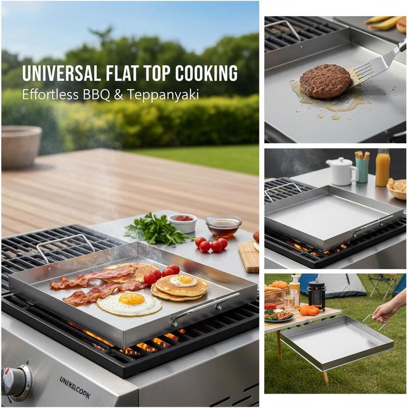 شواية مسطحة عالمية مقاس 18x16  - مراجعة Camping Cooking Tray وسعره