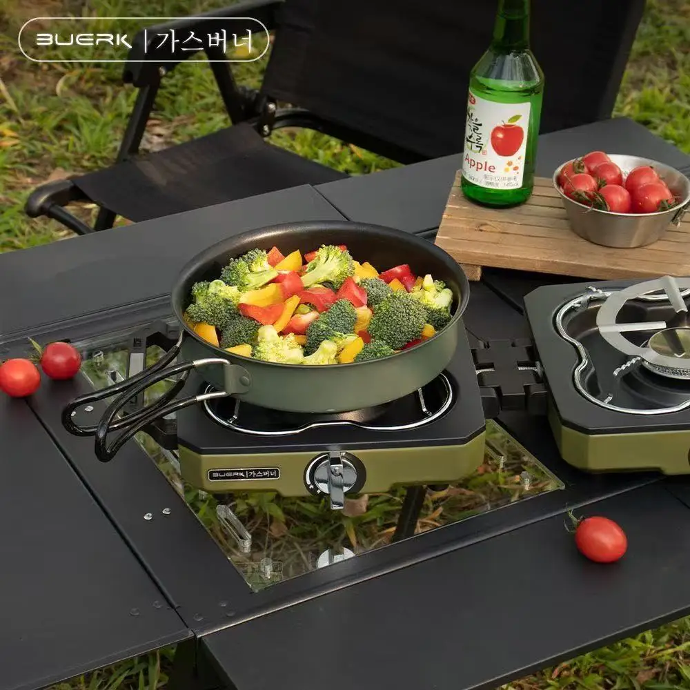 بويرك موقد للتخييم موقد مزدوج  - مراجعة Camping Double Cooking Stove وسعره