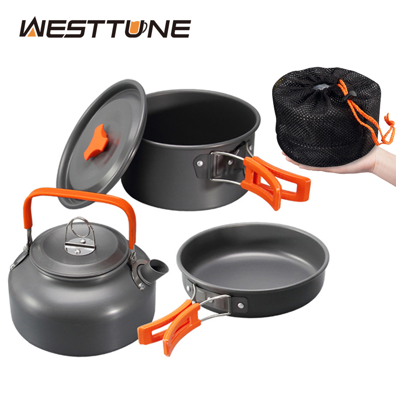 WESTTUNE التخييم طقم حلل استان - مراجعة Camping Cooking Essentials وسعره