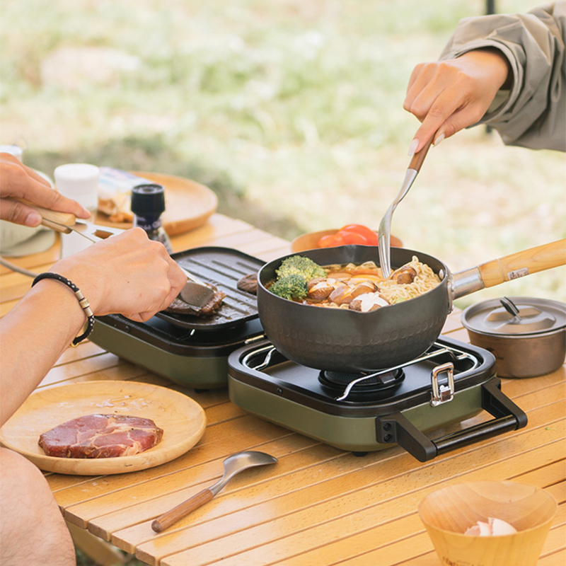 موقد غاز مزدوج قابل للطي بقوة  - مراجعة Camping Double Cooking Stove وسعره