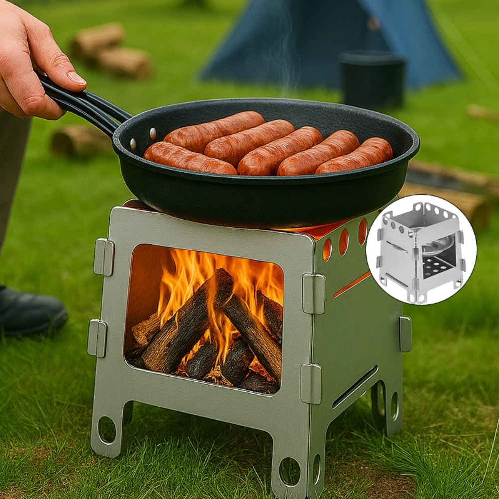 فرن التخييم موقد الخشب موقد ال - مراجعة Camping Cooking Windshield وسعره
