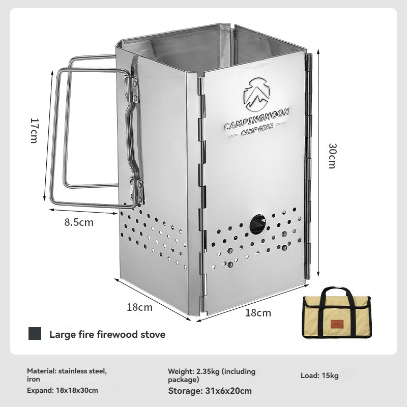 MT-18 CAMPINGMOON طوي المحمولة - مراجعة Charcoal Chimney Starter وسعره