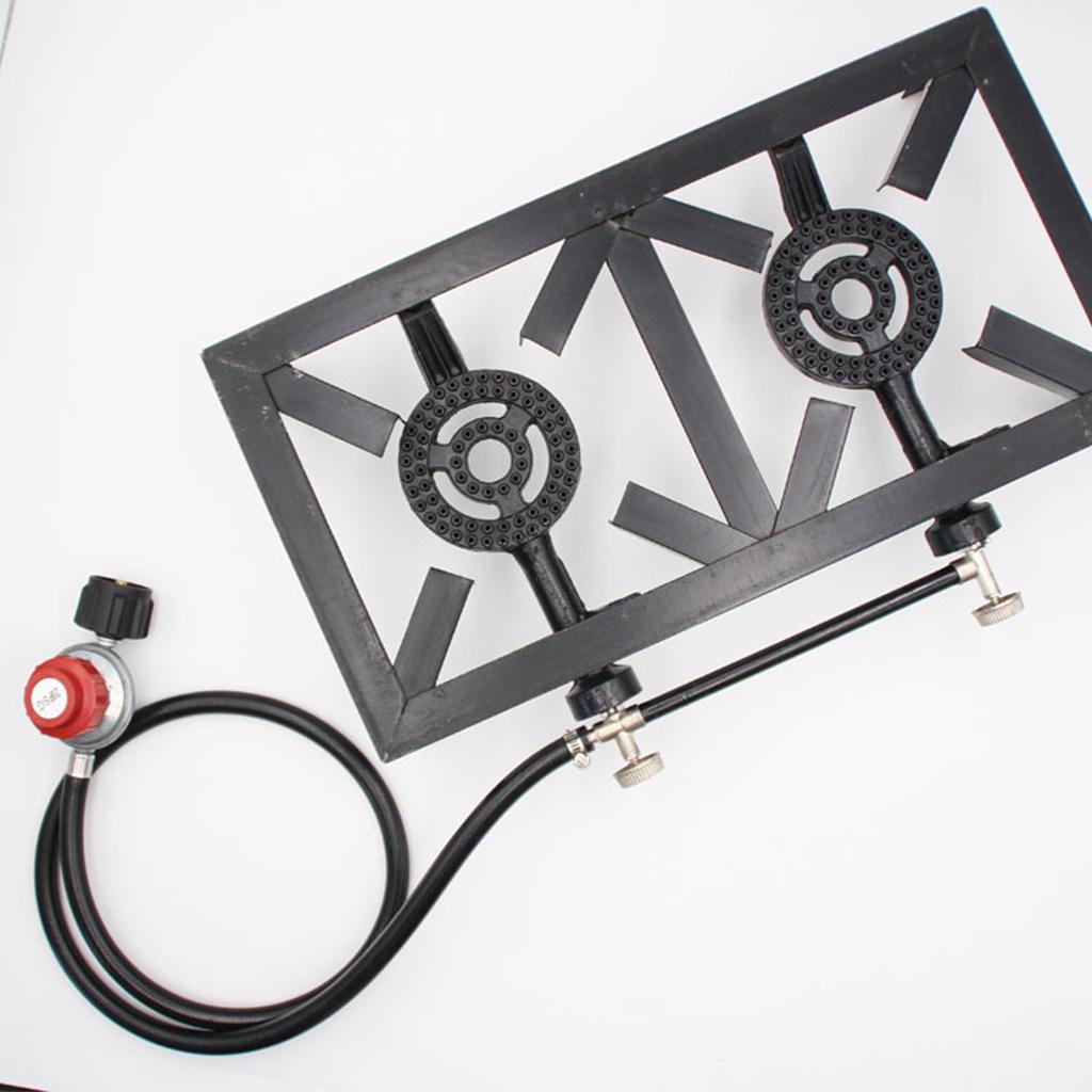 موقد غاز بشعلتين مع منظم ضغط ق - مراجعة Camping Double Cooking Stove وسعره