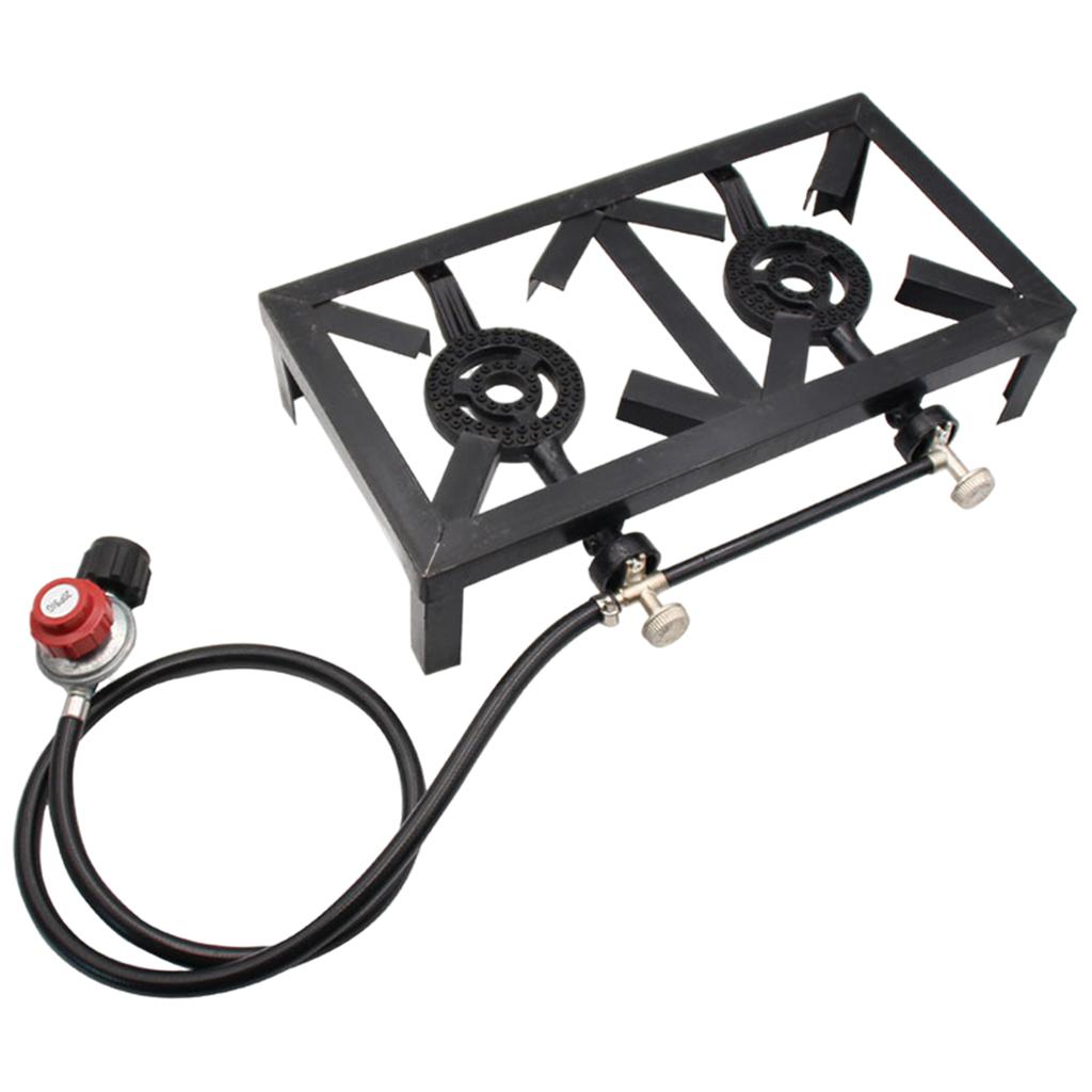 موقد غاز بشعلتين مع منظم ضغط ق - مراجعة Camping Double Cooking Stove وسعره
