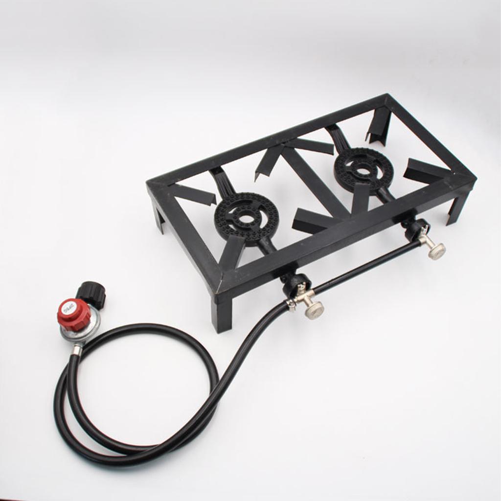 موقد غاز بشعلتين مع منظم ضغط ق - مراجعة Camping Double Cooking Stove وسعره