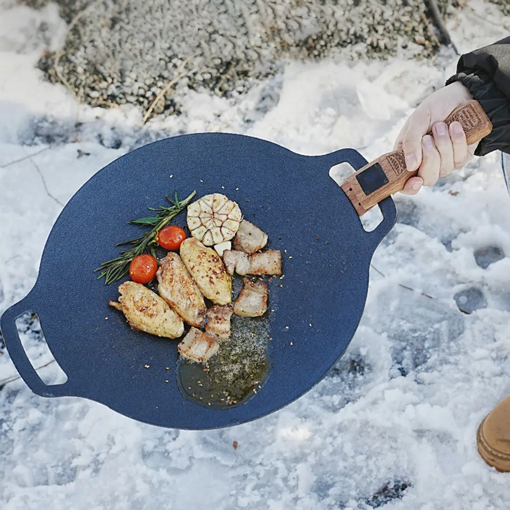 مقلاة شواء خشبية طبيعية للاستخ - مراجعة Camping Cooking Tray وسعره