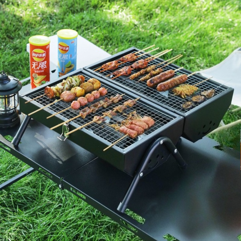 الكربون الصلب شواية باربيكيو ا - مراجعة Camping Double Cooking Stove وسعره