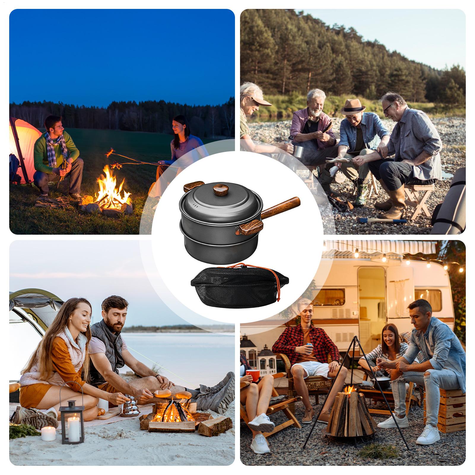 مقلاة تخييم محمولة كبيرة وخفيف - مراجعة Camping Double Cooking Stove وسعره