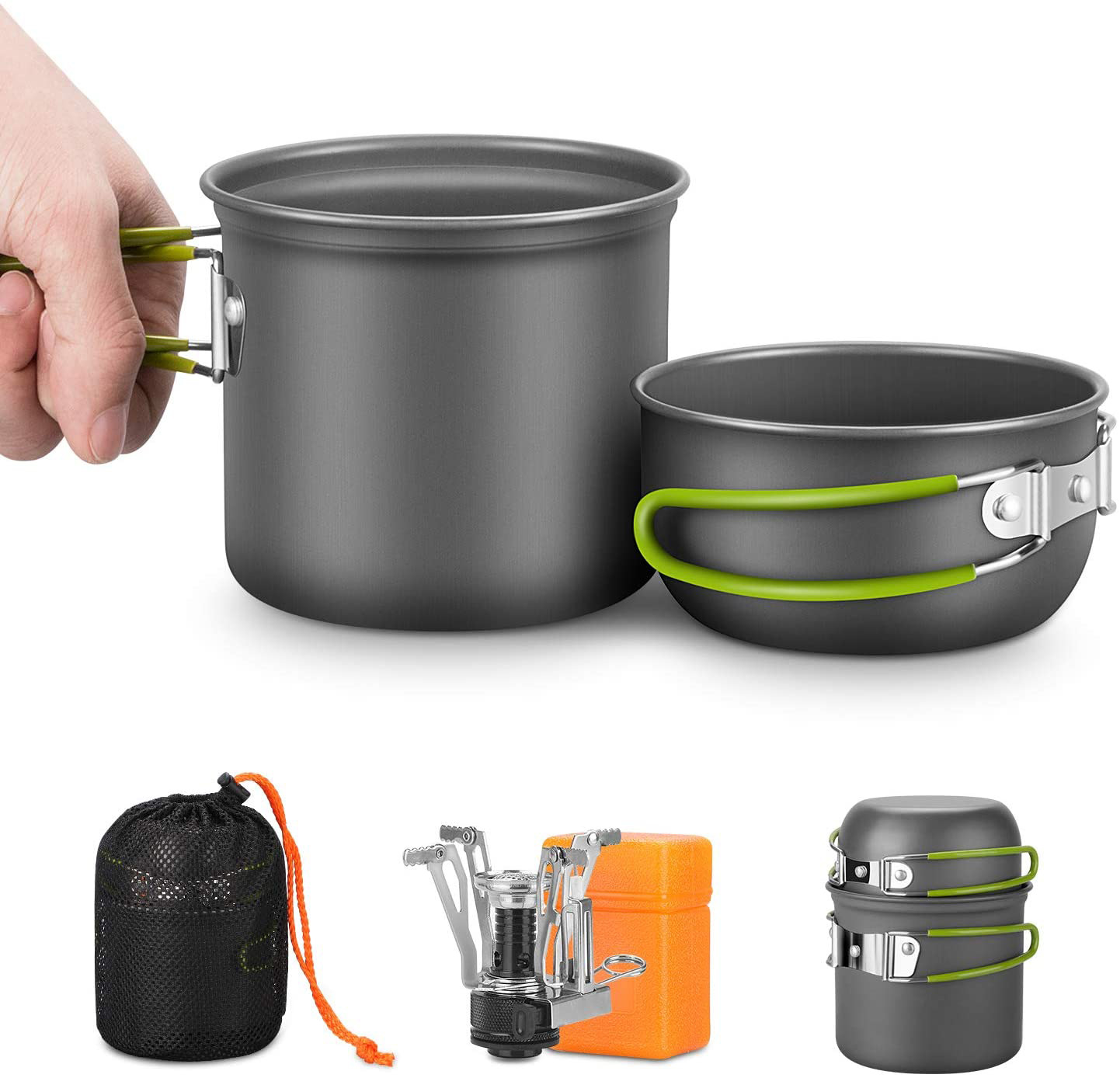 طقم أواني طهي للتخييم مع موقد  - مراجعة Camping Cooking Box Set وسعره