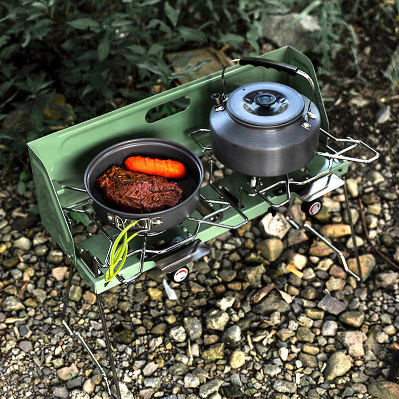 موقد غاز محمول للاستخدام الخار - مراجعة Camping Double Cooking Stove وسعره
