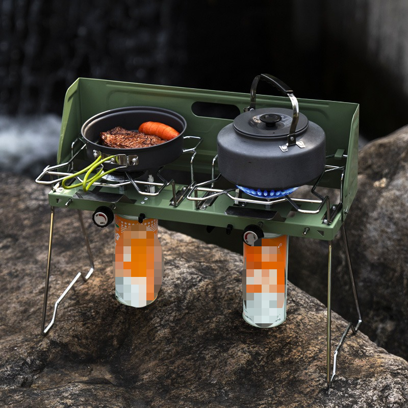 موقد غاز محمول للاستخدام الخار - مراجعة Camping Double Cooking Stove وسعره