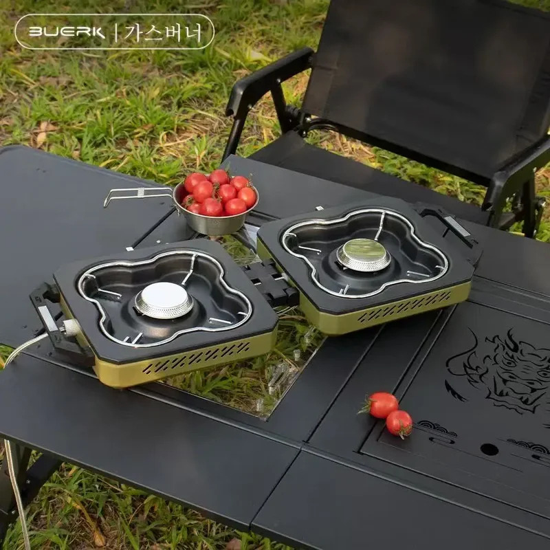 بويرك موقد للتخييم موقد مزدوج  - مراجعة Camping Double Cooking Stove وسعره