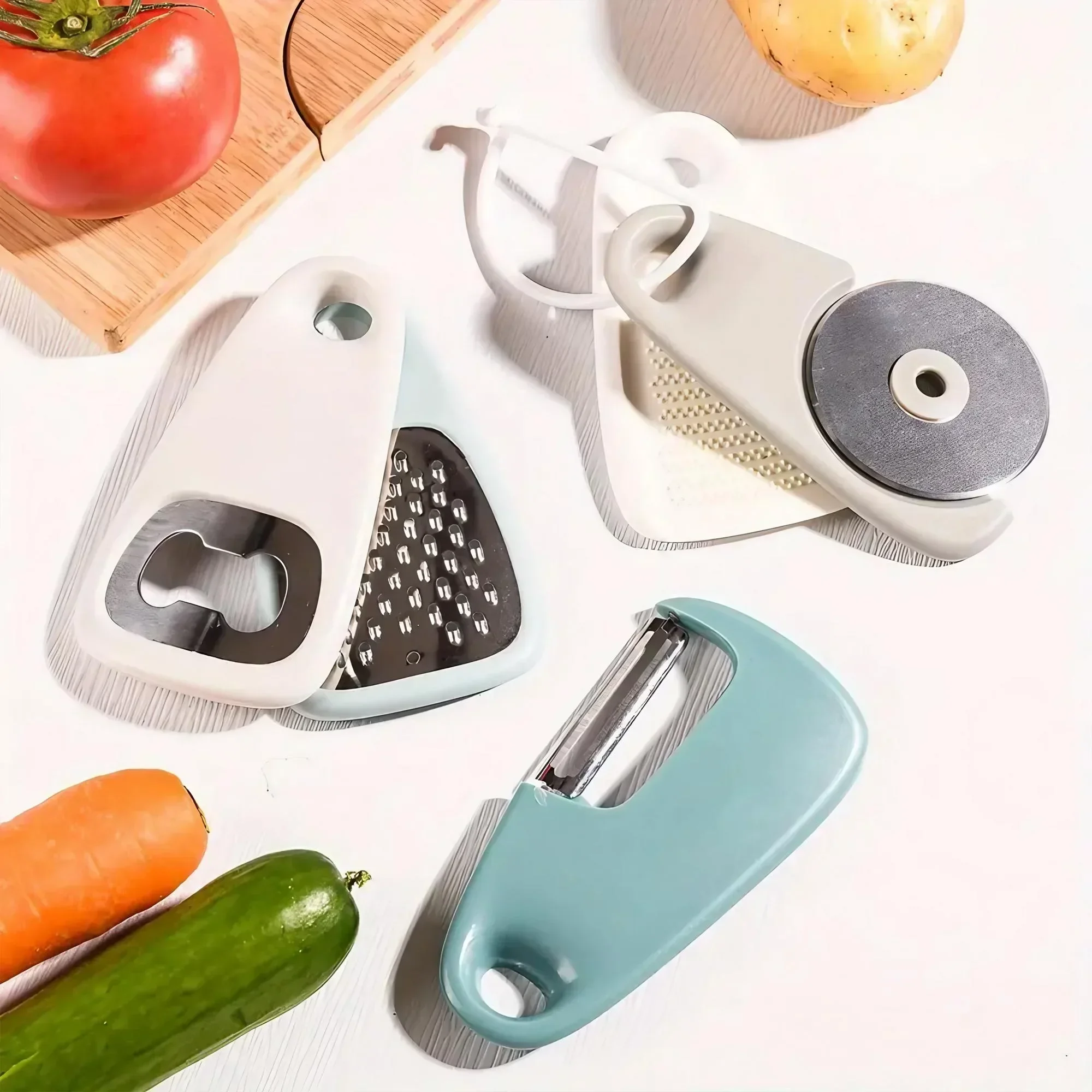 طقم أدوات مطبخ 5 قطع: مقشرة، ق - مراجعة Camping Cooking Multi Tool وسعره