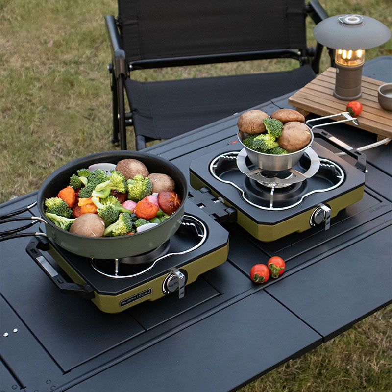 موقد للتخييم موقد مزدوج محمول  - مراجعة Camping Double Cooking Stove وسعره