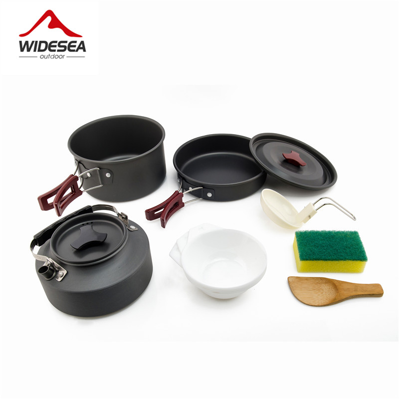 Widesea التخييم طقم حلل استانل - مراجعة Camping Cooking Set Jetboil وسعره