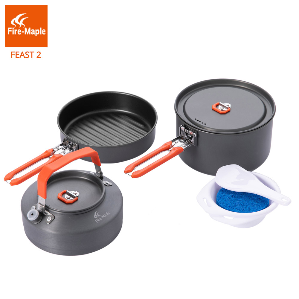 النار القيقب نزهة وعاء عموم مج - مراجعة Camping Cooking Box Set وسعره