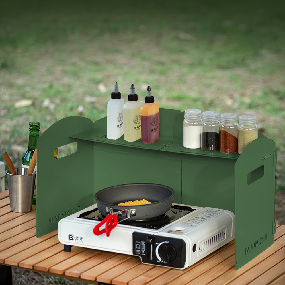 طوي التخييم موقد غاز الزجاج ال - مراجعة Camping Cooking Windscreen وسعره