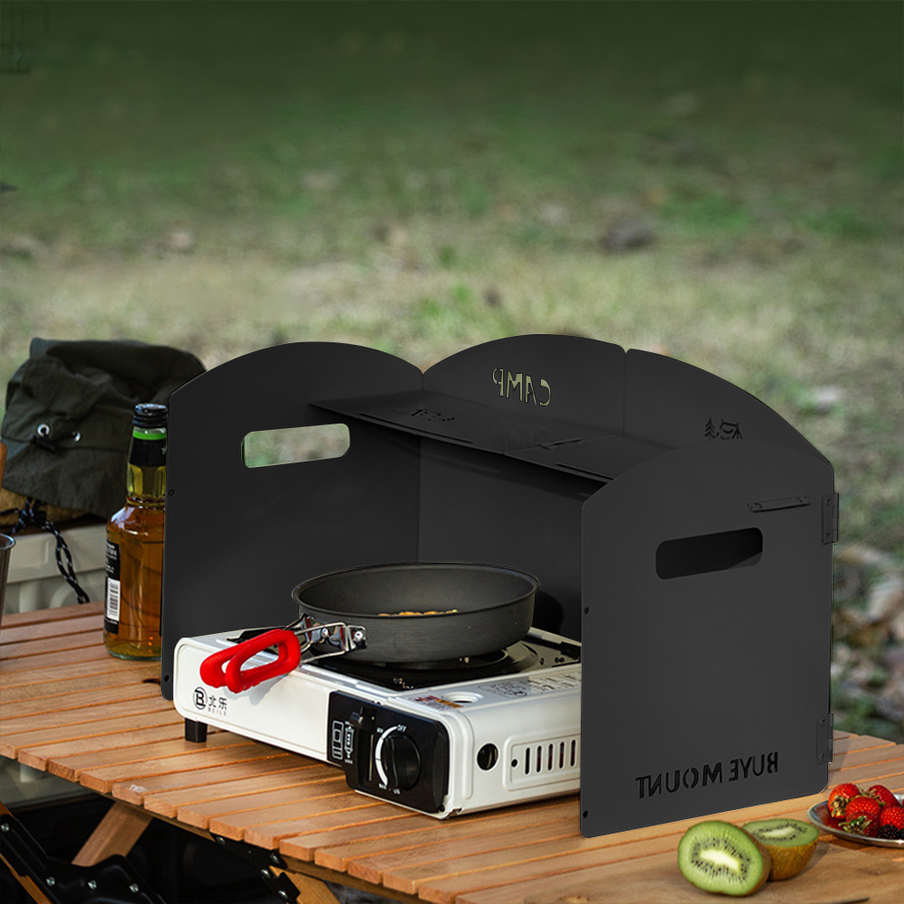 طوي التخييم موقد غاز الزجاج ال - مراجعة Camping Cooking Windscreen وسعره