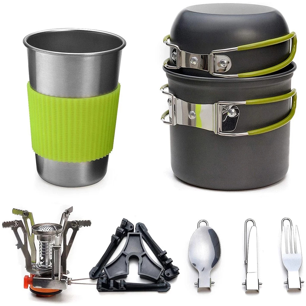 طقم أواني طهي للتخييم مع موقد  - مراجعة Camping Cooking Essentials وسعره