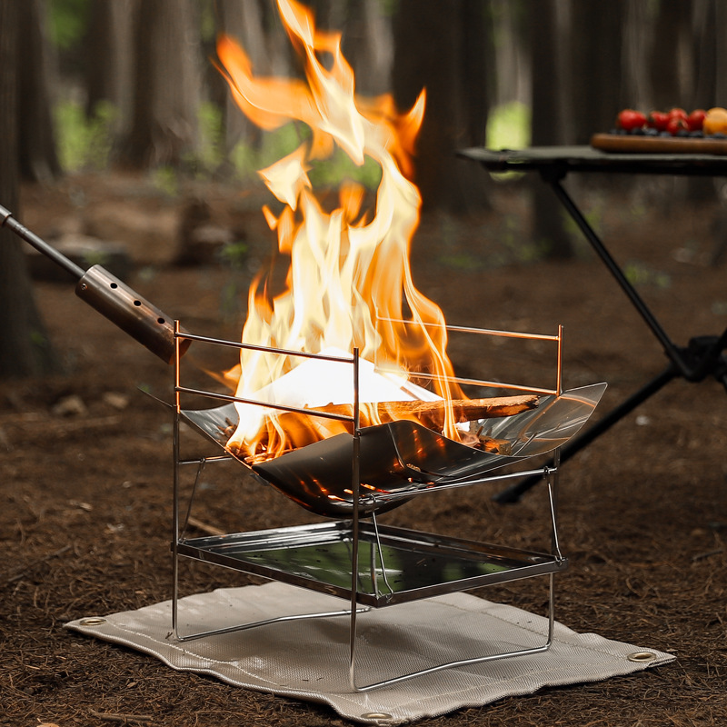 حرق الخشب موقد للتخييم المحمول - مراجعة Camping Cooking Windshield وسعره